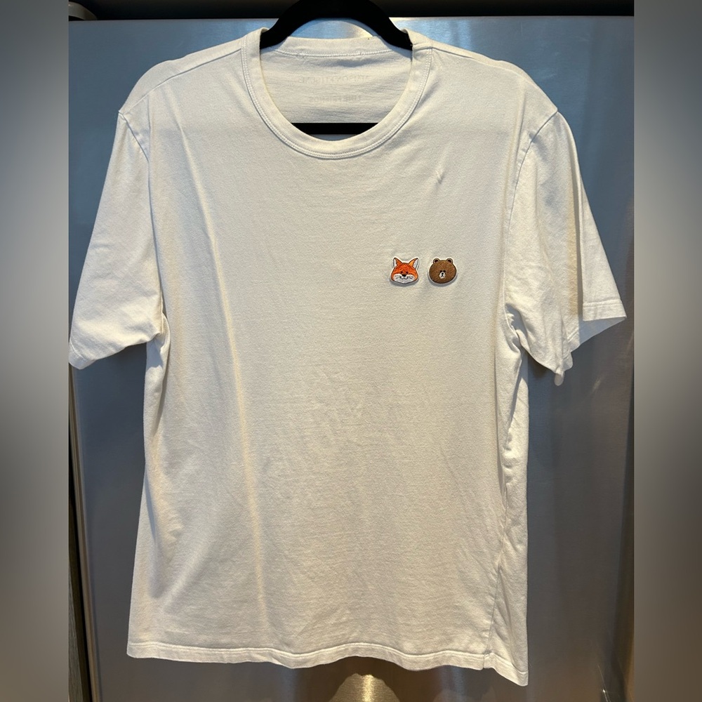 Maison Kitsune Line Friends two face white t-shirt